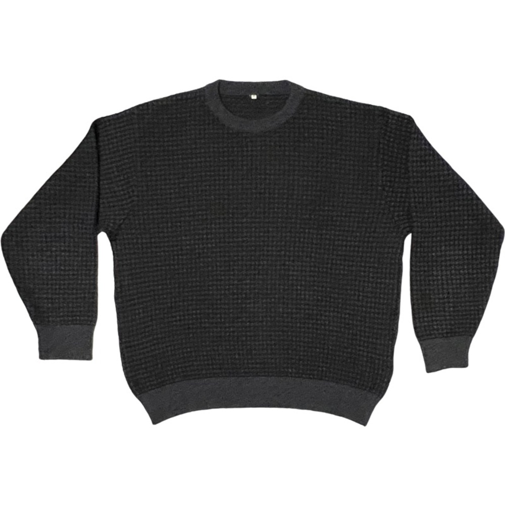 VTG 80’s Custom Made in Italy, Black & Charcoal Checkered Sweater